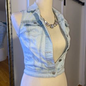 Light blue denim vest
